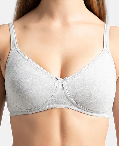 Jockey 1722 Women’s Wirefree Cotton Bra – Medium Coverage Everyday Fit with Shaper Panel & Adjustable Straps
